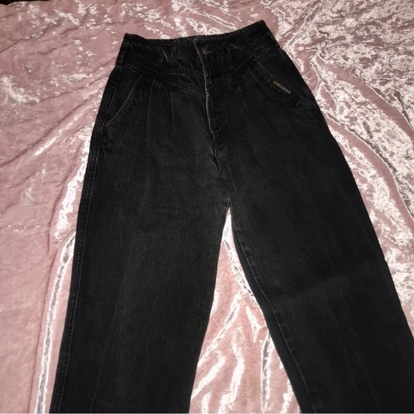 Vtg 80s/90s Rocky Mountain Black Denim High-Waist Goth/Grunge Pin-Up Mom Jeans - Picture 2 of 15